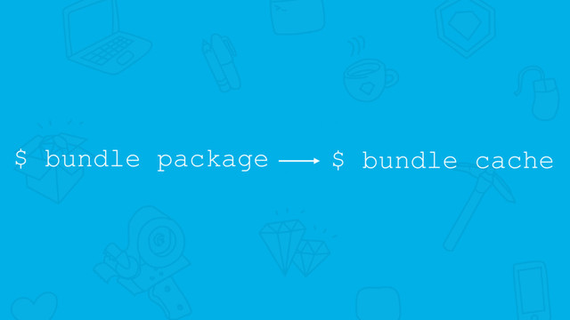 $ bundle package $ bundle cache
