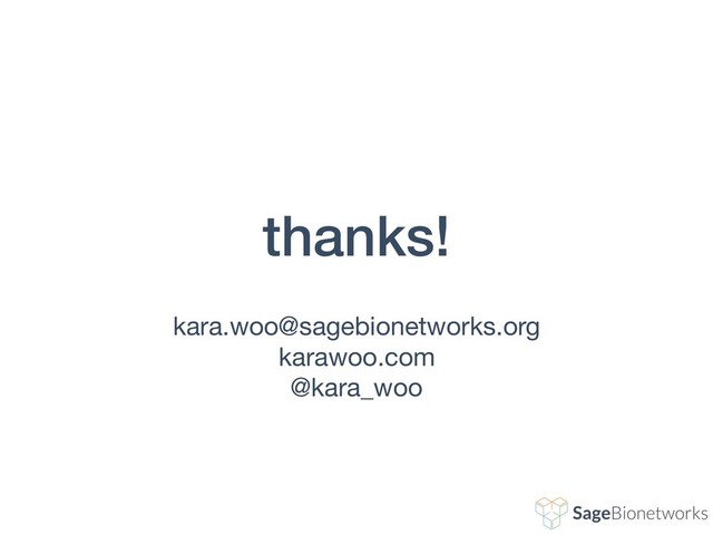 thanks!
kara.woo@sagebionetworks.org

karawoo.com

@kara_woo
