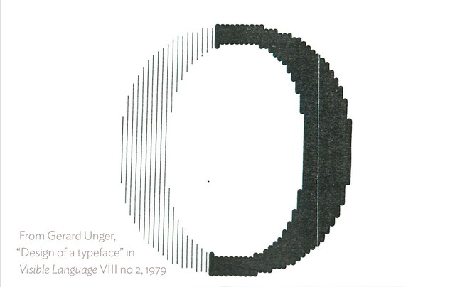 From Gerard Unger,  
“Design of a typeface” in 
Visible Language VIII no 2, 1979
