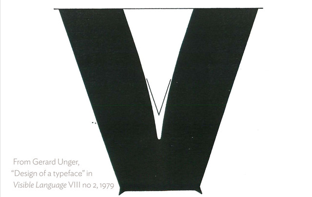 From Gerard Unger,  
“Design of a typeface” in 
Visible Language VIII no 2, 1979

