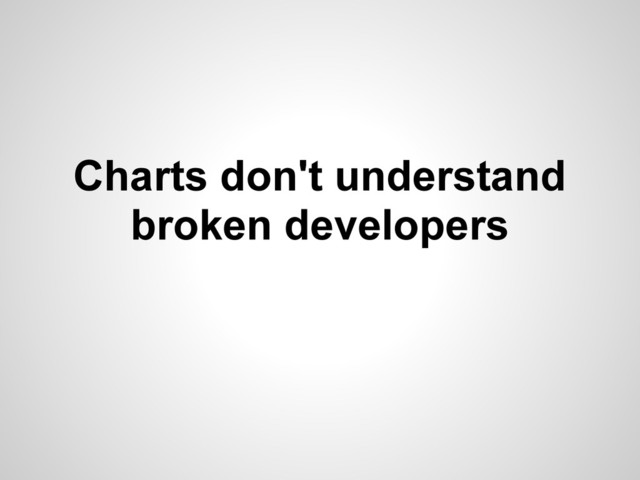 Charts don't understand
broken developers
