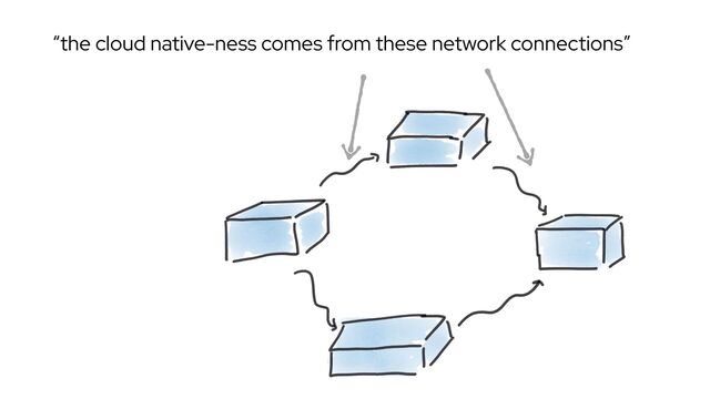 “the cloud native-ness comes from these network connections”
