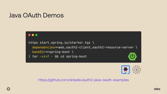 https://github.com/oktadev/auth0-java-oauth-examples
Java OAuth Demos
