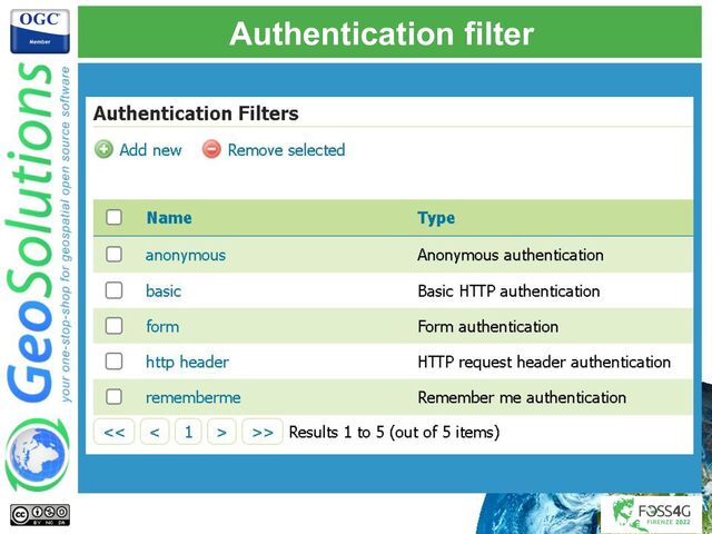 Authentication filter
