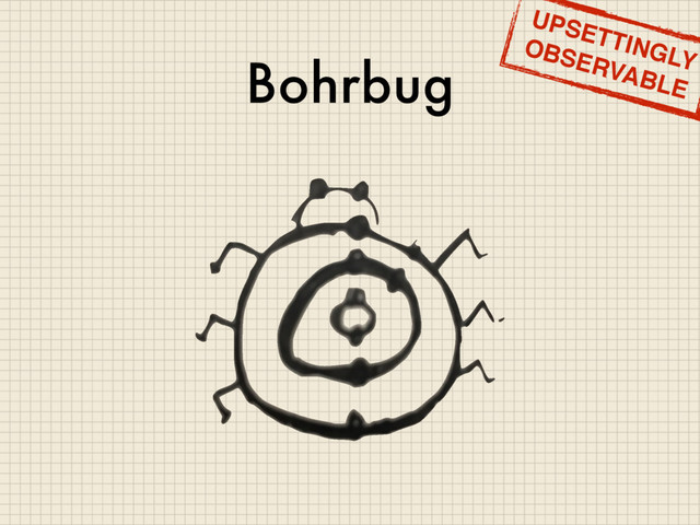 Bohrbug
UPSETTINGLY
OBSERVABLE
