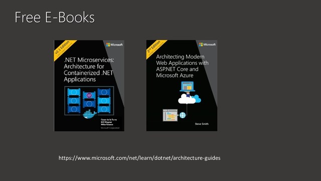 Free E-Books
https://www.microsoft.com/net/learn/dotnet/architecture-guides
