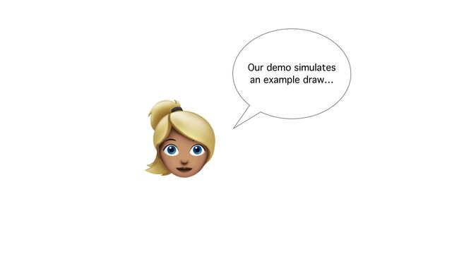 Our demo simulates
an example draw…
👱
