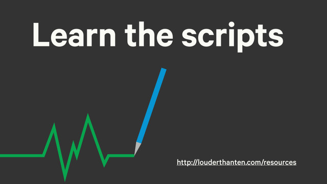Learn the scripts
http://louderthanten.com/resources
