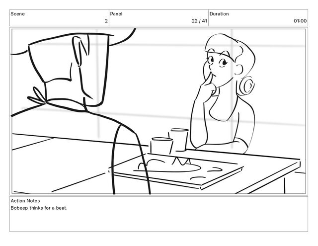 Scene
2
Panel
22 / 41
Duration
01 00
Action Notes
Bobeep thinks for a beat.
