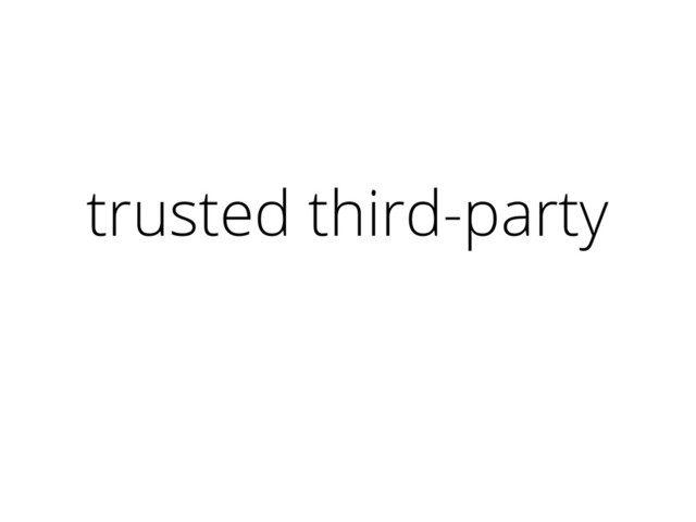 trusted third-party
certificate authority
