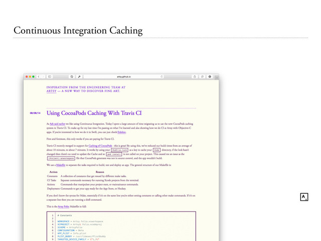 Continuous Integration Caching
