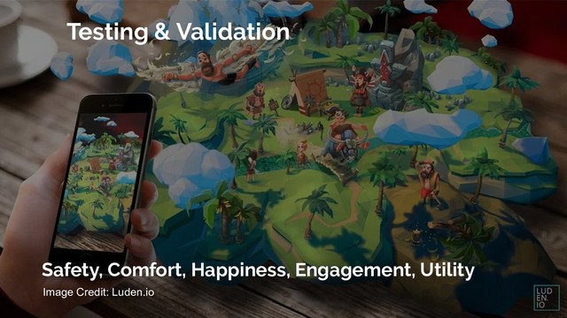 Safety, Comfort, Happiness, Engagement, Utility
Image Credit: Luden.io
Testing & Validation
