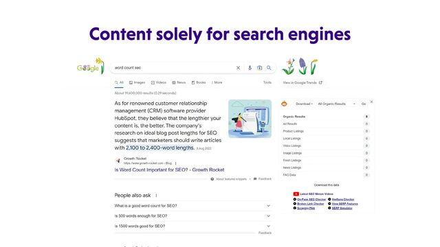 Content solely for search engines
