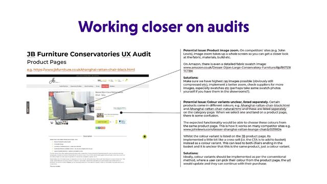 Working closer on audits
