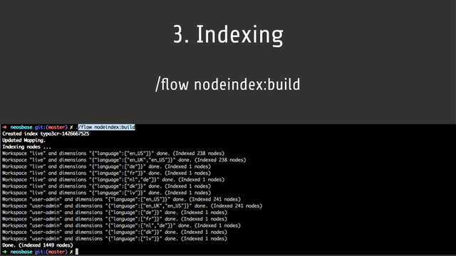 /ﬂow nodeindex:build
3. Indexing
