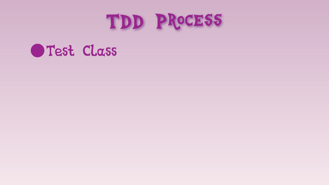 TDD Process
•Test Class
