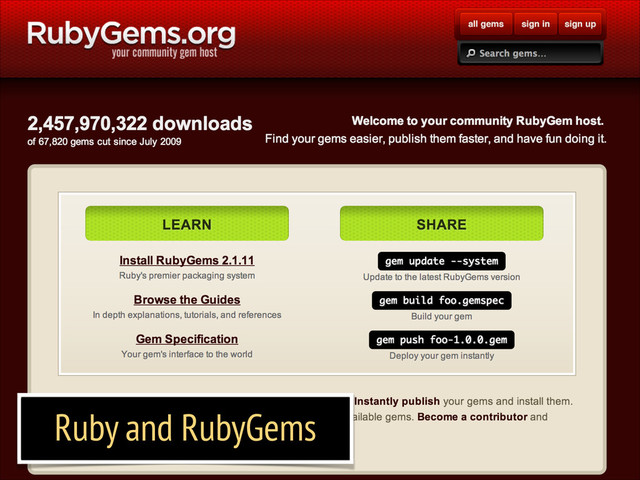 Ruby and RubyGems
