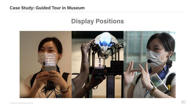 30
© R&D Center for Digital Nature / xDiversity
Case Study: Guided Tour in Museum
Display Positions
