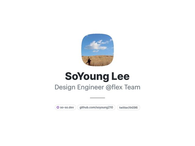 SoYoung
Design Engineer @
f
lex Team
Lee
