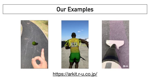 Our Examples
https://arkit.r-u.co.jp/
