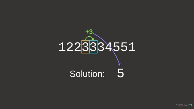 Slide № 51
1223334551
+3
Solution: 5
