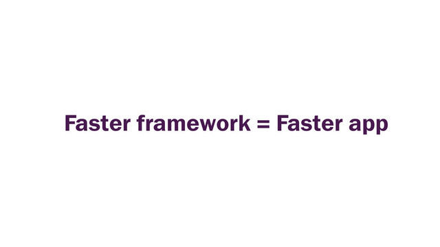 Faster framework = Faster app
