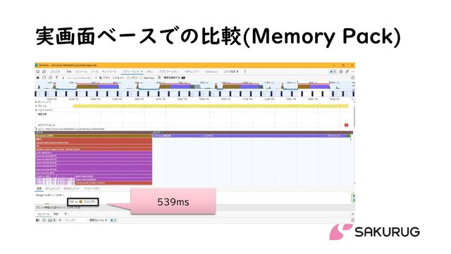 実画面ベースでの比較(Memory Pack)
539ms

