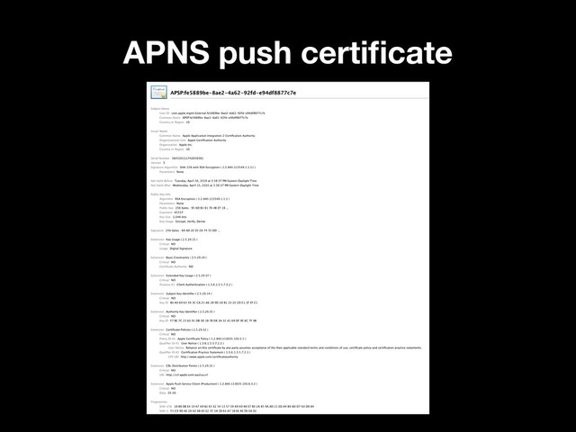APNS push certiﬁcate
