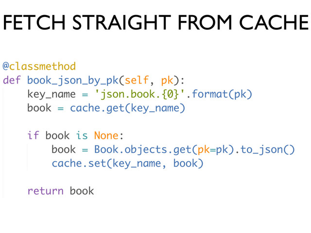 FETCH STRAIGHT FROM CACHE
