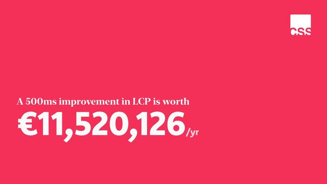 €11,520,126/yr
A 500ms improvement in LCP is worth
