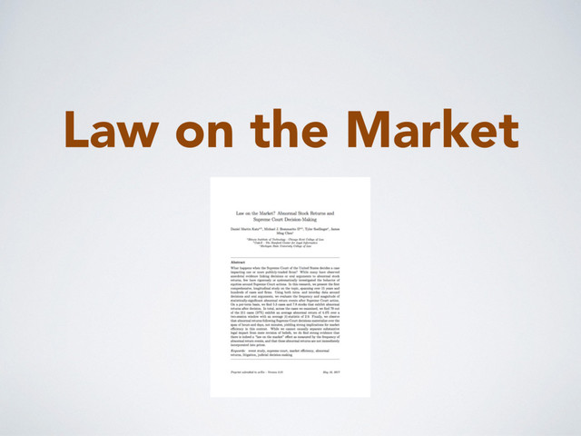 Law on the Market
