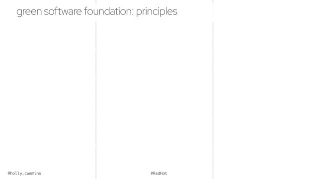 @holly_cummins #RedHat
green software foundation: principles
