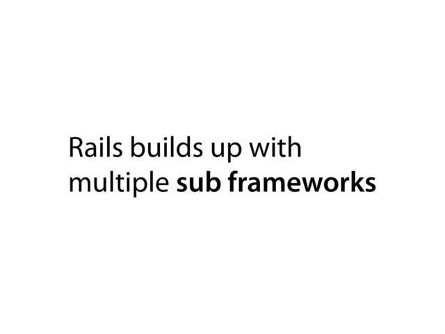 Rails builds up with
multiple sub frameworks
