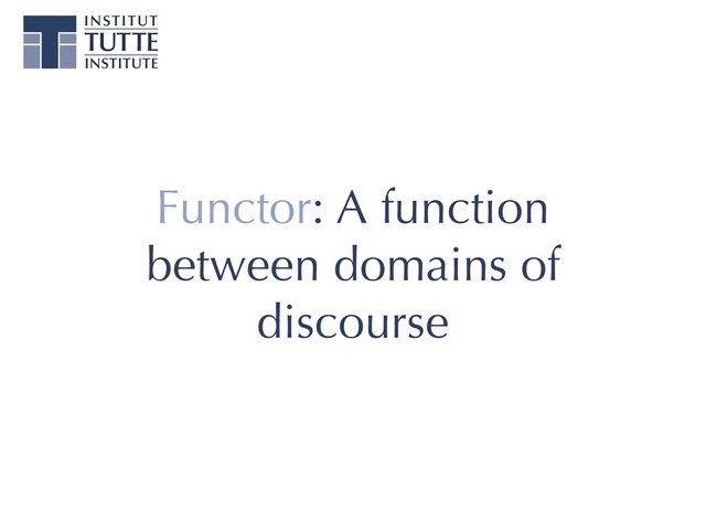 Functor: A function
between domains of
discourse
