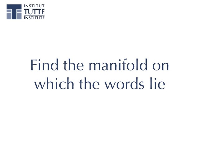 Find the manifold on
which the words lie
