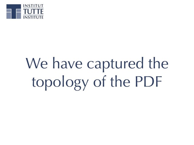 We have captured the
topology of the PDF
