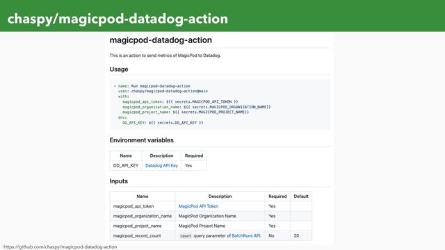 chaspy/magicpod-datadog-action
https://github.com/chaspy/magicpod-datadog-action
