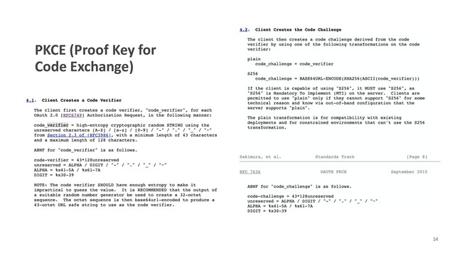 PKCE (Proof Key for
Code Exchange)
