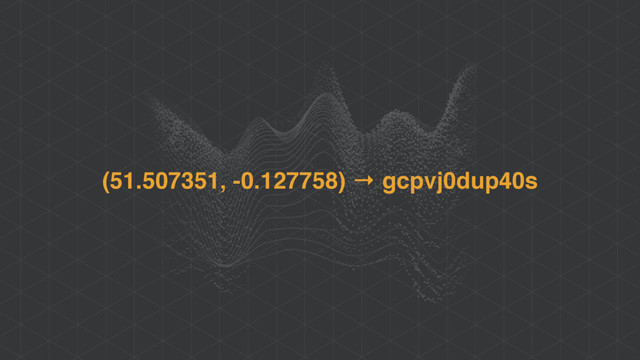 (51.507351, -0.127758) → gcpvj0dup40s
