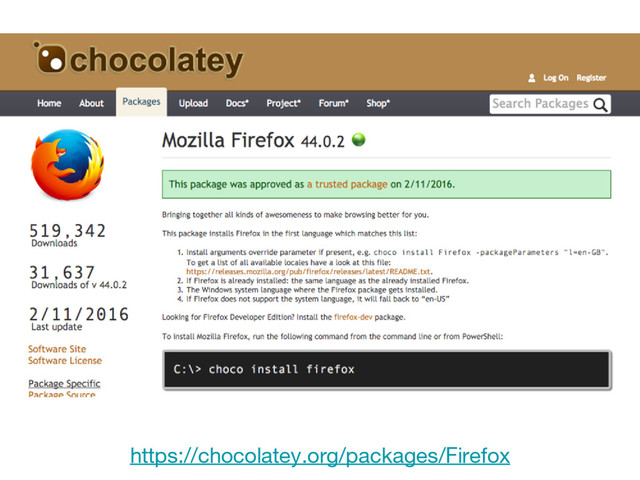 https://chocolatey.org/packages/Firefox
