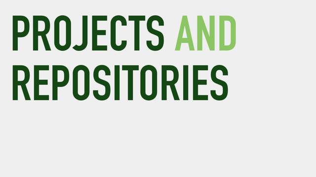 PROJECTS AND
REPOSITORIES
