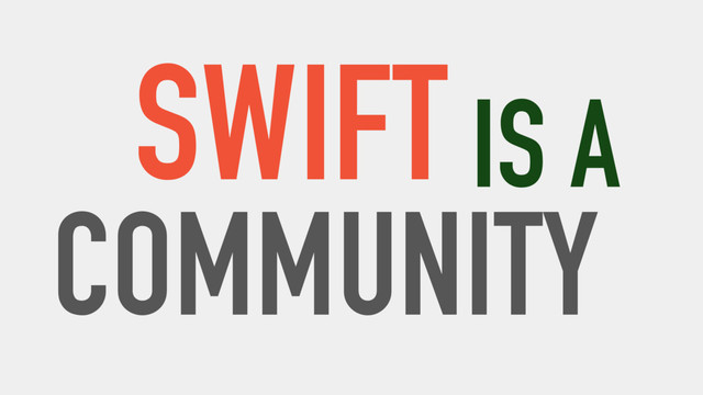 SWIFT
COMMUNITY
IS A
