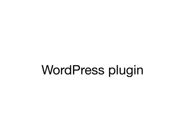 WordPress plugin
