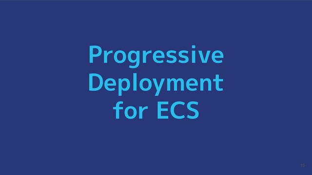 15
Progressive
Deployment
for ECS
