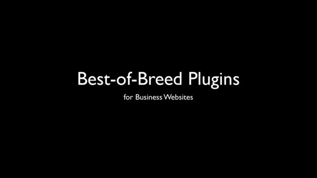 Best-of-Breed Plugins
for Business Websites
