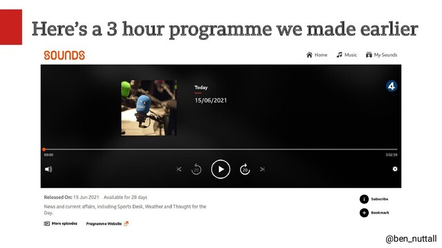 @ben_nuttall
Here’s a 3 hour programme we made earlier
