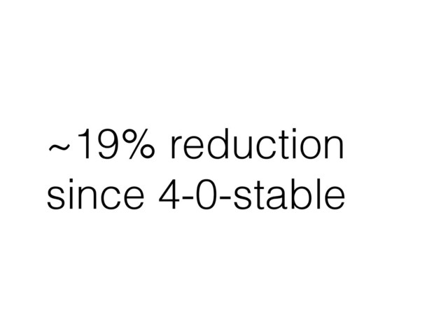 ~19% reduction
since 4-0-stable
