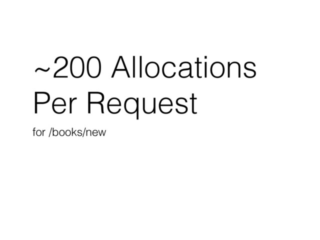 ~200 Allocations
Per Request
for /books/new
