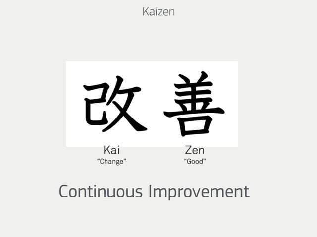 Kaizen
Continuous Improvement
