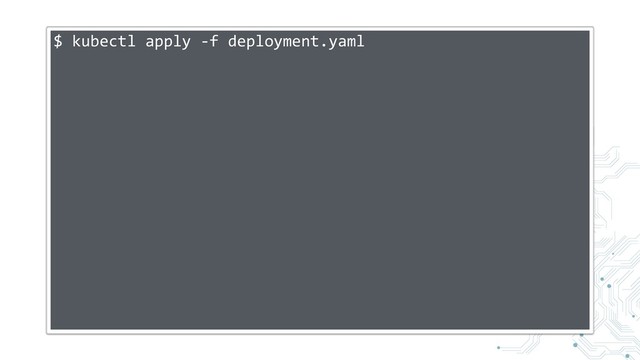 $ kubectl apply -f deployment.yaml
